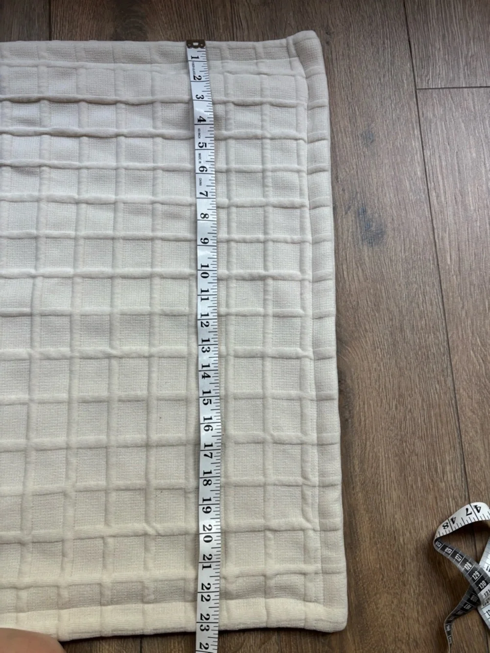 Calvin Klein Cream Quilted Square Throw Pillow Cover 22x22” Neutral